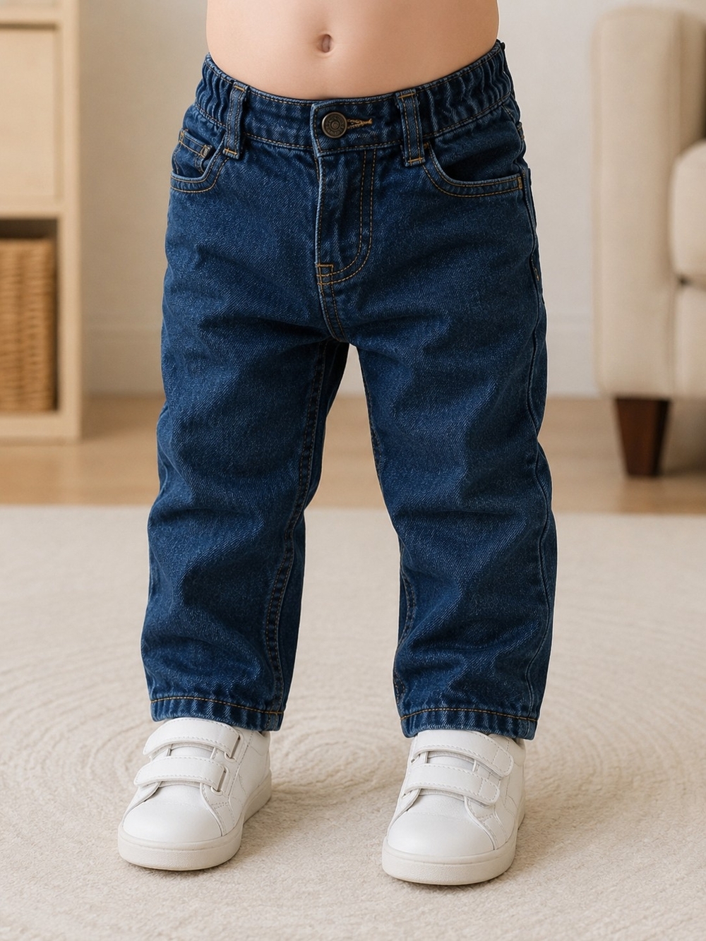 Old Navy Toddler Boys Straight Adjustable Jeans 18-24M Dark Wash Denim
